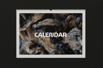 Wall calendar mockup, black 3D | Free PSD Mockup - rawpixel