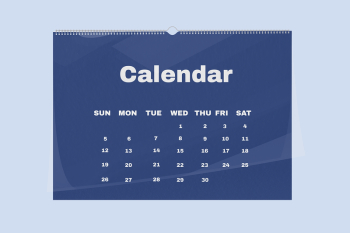 Wall calendar mockup, blue 3D | Free PSD Mockup - rawpixel