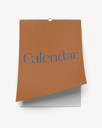 Wall calendar mockup, brown 3D | Free PSD Mockup - rawpixel