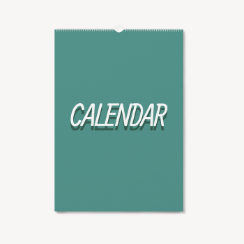 Wall calendar mockup, green 3D | Free PSD Mockup - rawpixel