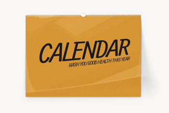 Wall calendar mockup, orange 3D | Free PSD Mockup - rawpixel