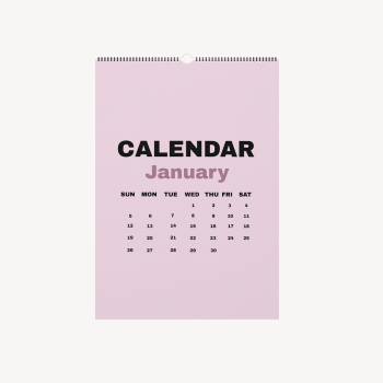 Wall calendar mockup, pink 3D | Free PSD Mockup - rawpixel