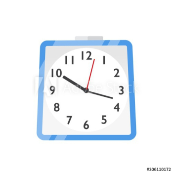 Wall clock, watches flat vector illustration Wall clock, watches flat vector illustration