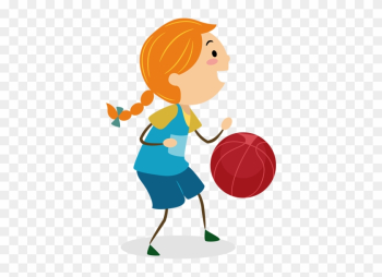 Wall Color - Cartoon Girl Playing Basketball Png