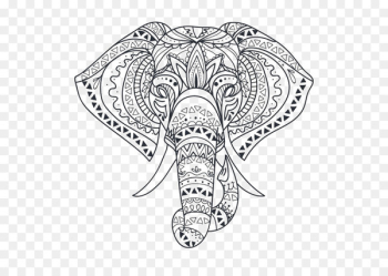 Wall decal Elephant Drawing - Style black and white line drawing of an elephant Philippines 