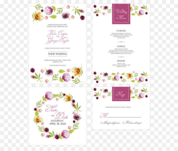 Wall decal Painting Fingerprint - Wreath Wedding Invitation Card 
