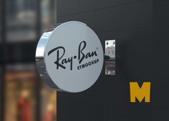 Wall Signage Logo Mockup