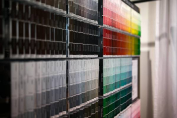 Wall with colour samples Wall with colour samples