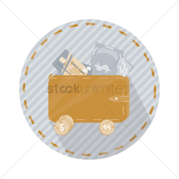 Wallet with money and cards