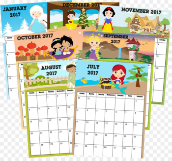 Walt Disney World Disney Princess The Walt Disney Company Calendar - watercolor calendar 
