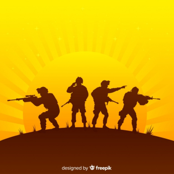 War background with silhouettes of soldiers War background with silhouettes of soldiers