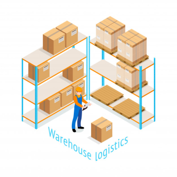 Warehouse logistics isometric design Free Vector Warehouse logistics isometric design Free Vector