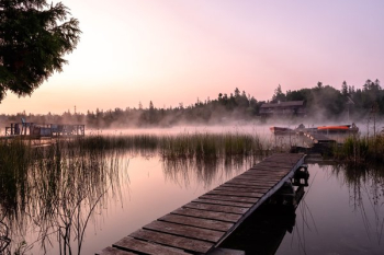Warm Glowing Foggy Lake Warm Glowing Foggy Lake