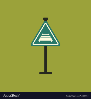 Warning traffic sign railroad vector image Warning traffic sign railroad vector image