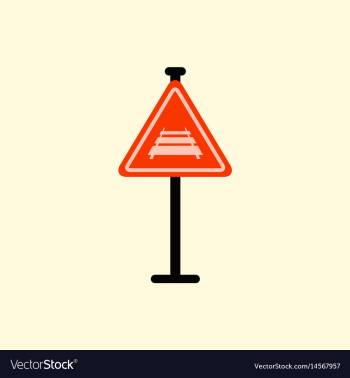 Warning traffic sign railroad vector image Warning traffic sign railroad vector image