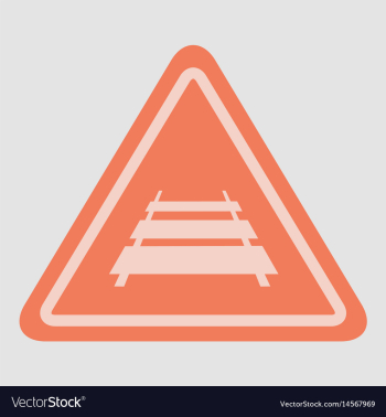 Warning traffic sign railroad vector image Warning traffic sign railroad vector image