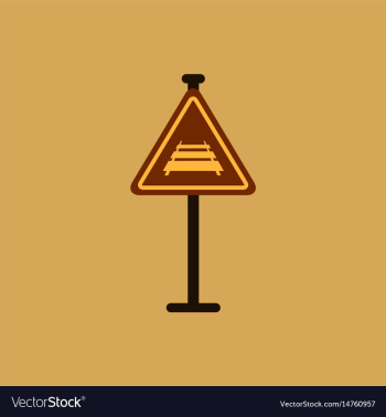 Warning traffic sign railroad vector image Warning traffic sign railroad vector image