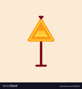 Warning traffic sign railroad vector image Warning traffic sign railroad vector image