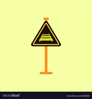 Warning traffic sign railroad vector image Warning traffic sign railroad vector image