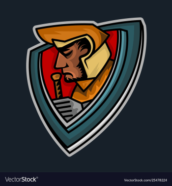 Warrior badge design vector image Warrior badge design vector image
