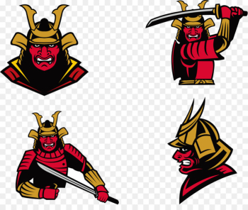 Warrior Samurai Euclidean vector Clip art - Retro soldiers vector 