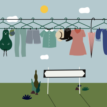 Washed clothes hanging on the clothes line Washed clothes hanging on the clothes line
