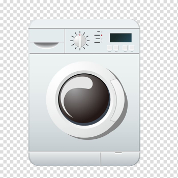 Washing machine Clothes dryer Cleaning, White washing machine transparent background PNG clipart