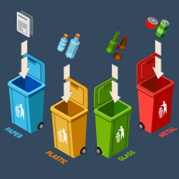 Waste management isometric illustration