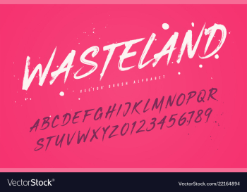 Wasteland brush style font alphabet vector image Wasteland brush style font alphabet vector image