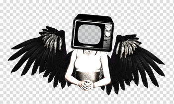 Watchers Resource, woman with wings and CRT TV head illustration transparent background PNG clipart