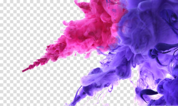 Water blooming color ink, of pink and purple smoke transparent background PNG clipart