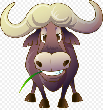 Water buffalo Bovini Cartoon - Gentle cow 