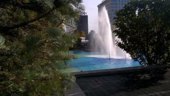 Water Fountain Outside Building
