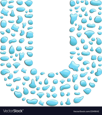 Water letter u vector image Water letter u vector image