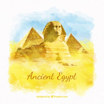 Watercolor ancient egypt composition Watercolor ancient egypt composition