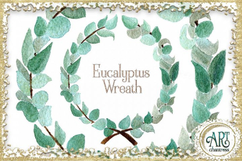 Watercolor Boho Greenery Eucalyptus wreath PNG Watercolor Boho Greenery Eucalyptus wreath PNG