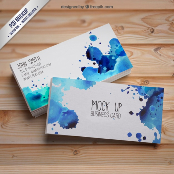 Watercolor business card mockup