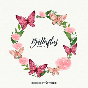 Watercolor butterfly wreath Watercolor butterfly wreath