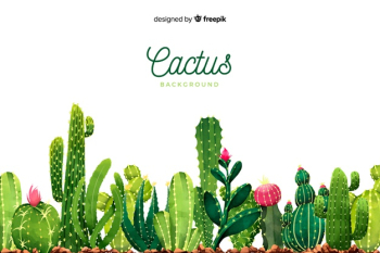 Watercolor cactus background Free Vector