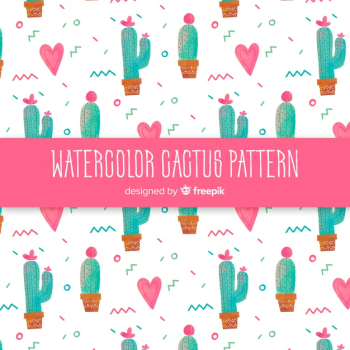 Watercolor cactus pattern Watercolor cactus pattern