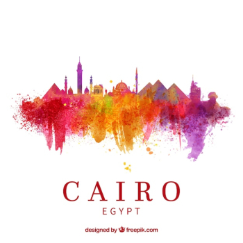 Watercolor cairo skyline with elegant style Watercolor cairo skyline with elegant style