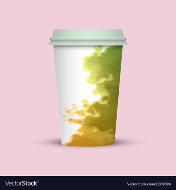 Watercolor coffee cup to go vector image Watercolor coffee cup to go vector image