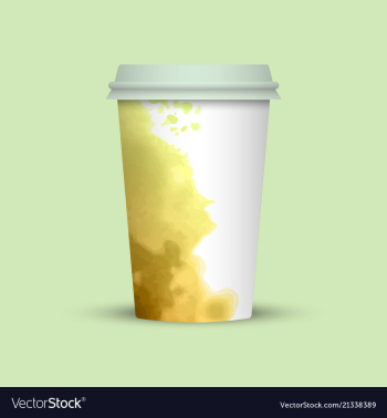 Watercolor coffee cup to go vector image Watercolor coffee cup to go vector image