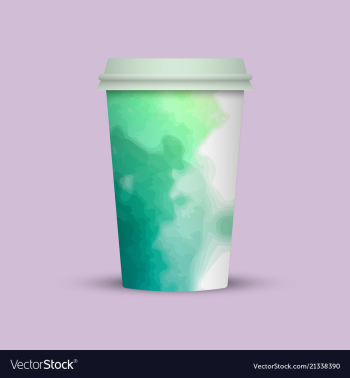 Watercolor coffee cup to go vector image Watercolor coffee cup to go vector image