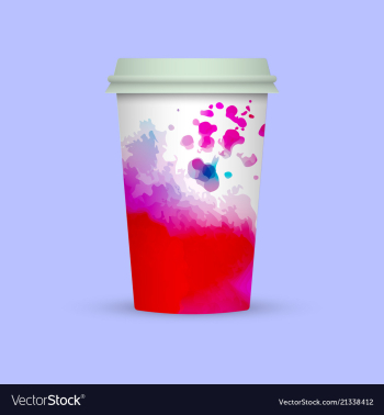 Watercolor coffee cup to go vector image Watercolor coffee cup to go vector image