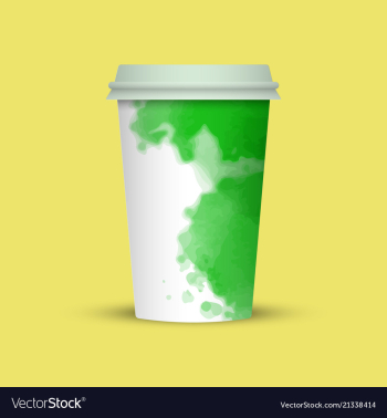 Watercolor coffee cup to go vector image Watercolor coffee cup to go vector image
