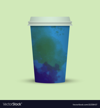 Watercolor coffee cup to go vector image Watercolor coffee cup to go vector image