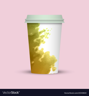 Watercolor coffee cup to go vector image Watercolor coffee cup to go vector image