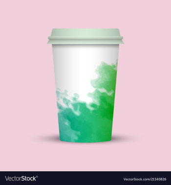Watercolor coffee cup to go vector image Watercolor coffee cup to go vector image
