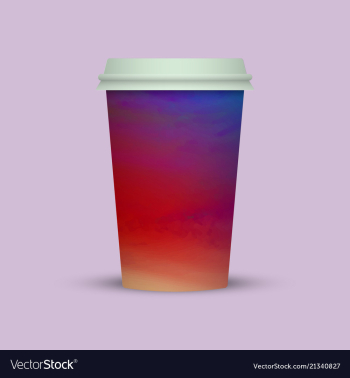 Watercolor coffee cup to go vector image Watercolor coffee cup to go vector image